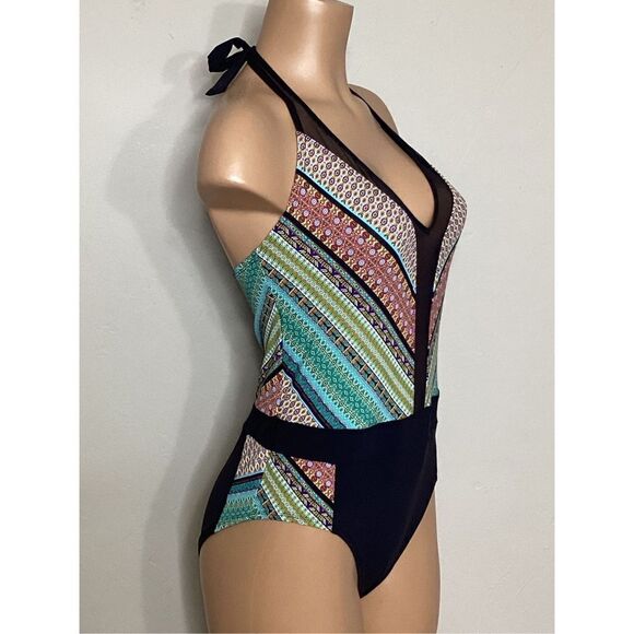 New. BLEU Rod Beattie plunge neck swimsuit. Retails $149. Size 10 - Picture 3 of 11